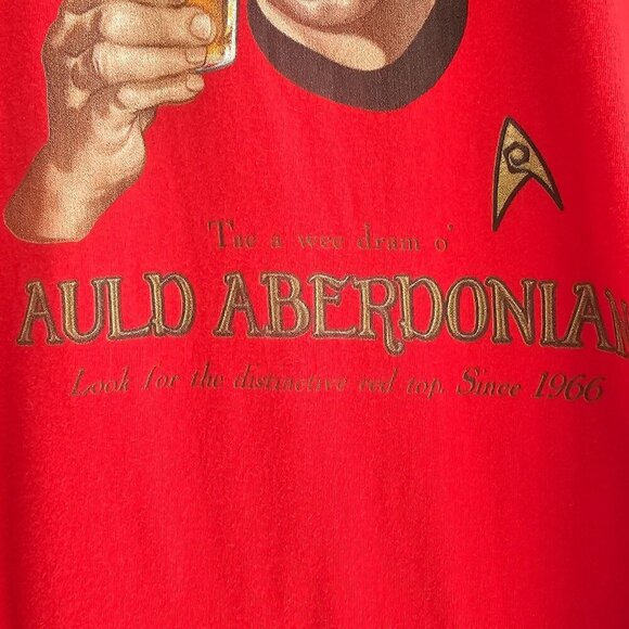 Vintage Red T-Shirt Featuring Scotty Says - Aye! Graphic From Auld Aberdonian 10 - Picture 5 of 9